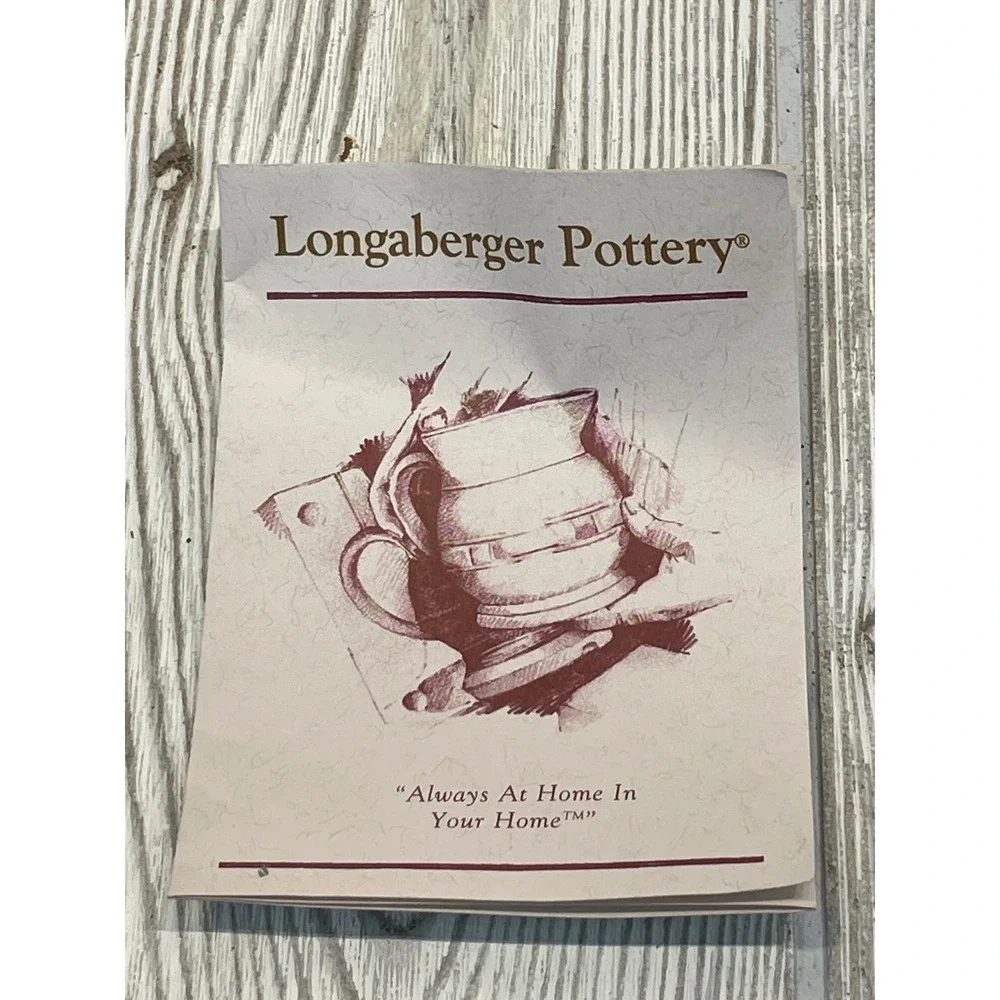 Longaberger Pottery Christmas Holly Berry Crock Ivory Woven Texture Vtg Ceramic